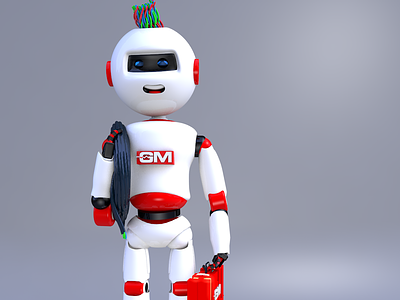 Robot GM animation art branding c4d character characterdesing design illustration logo maxon maxonc4d