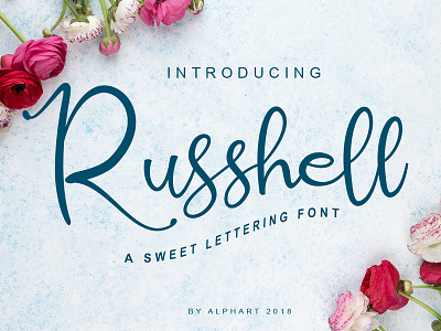 Russhell a sweet lettering font branding clean design font font design identity lettering logo script typography