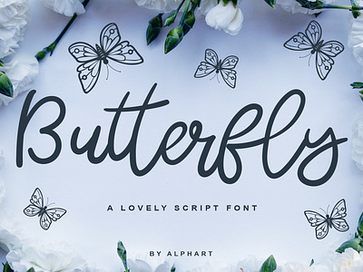 Butterfly a lovely script font aerokids book bouncy branding calligraphy cards clean cover design font font design greeting identity lettering logo logos print script stylish typography