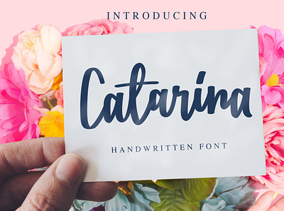 Catarina handwritten font bundle handpicked up invitation