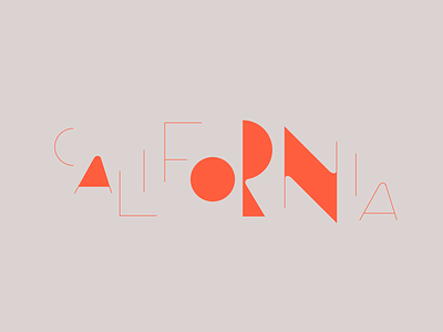 California Cafe cafe logo california mid century mid mod modern pink red