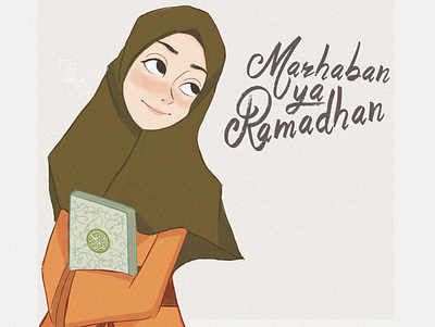 Marhaban Ya Ramadhan design girl illustration islamic