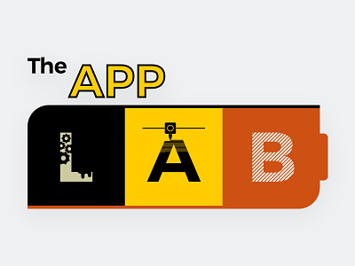 The App Lab Logo 3d printer app appstate battery gears illustration lab logo maker space makerspace printing state
