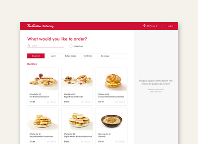 Tim Hortons Catering web redesign app branding design redesign redesign concept ui ux web webdesign website