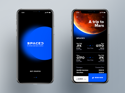 S P A C E D _ App Concept app booking design iphonex logo mars space spaced spacedchallenge spacetravel ui ux