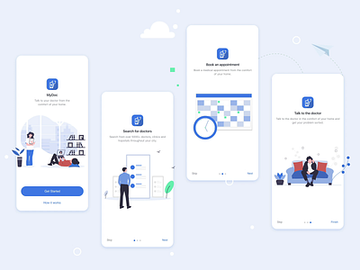 MyDoc Onboarding Experience animation illustration mobile ui ui ux uiux vector