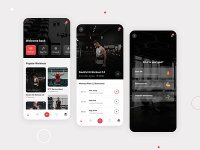 Gym and Fitness concept application design fitness get fit gym gym app mobile ui ui design uiux ux weight loss