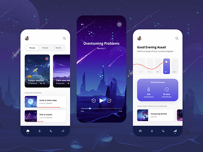 Meditation App Design by Asaad Mahmood for The Small Square on Dribbble