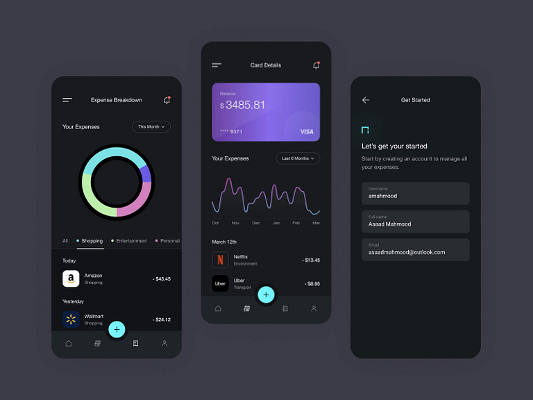 Expense Management Concept App Screens by Asaad Mahmood for The Small ...