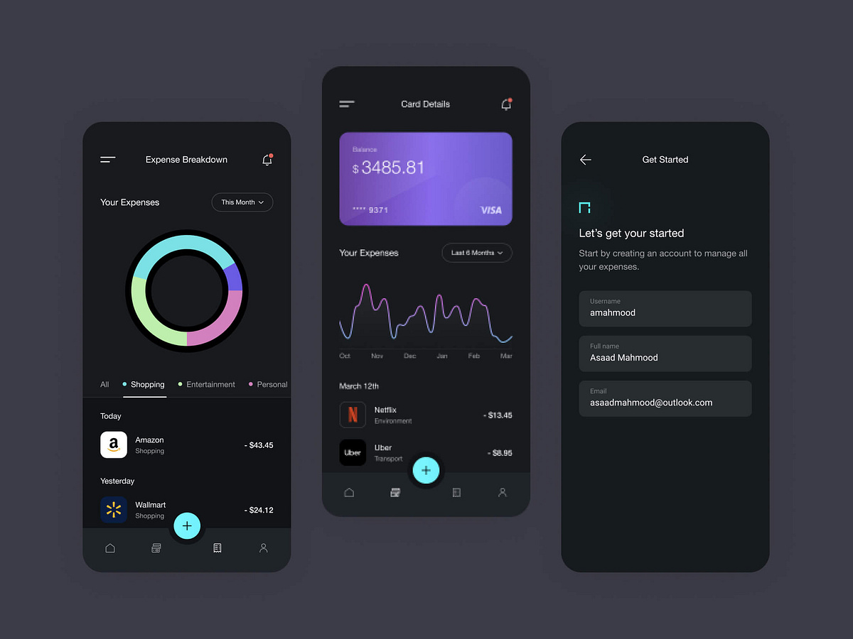Expense Management Concept App Screens by Asaad Mahmood for The Small ...