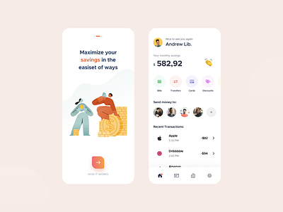 Savings concept app app clean design interface mobile modern money ui ui design uiux ux