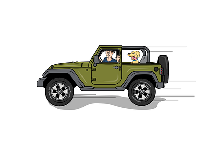 My Jeep ai character design design drawing icon illustration vector