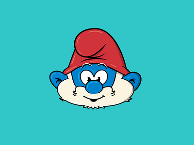 Papa Smurf Illustration ai character design design drawing icon illustration vector