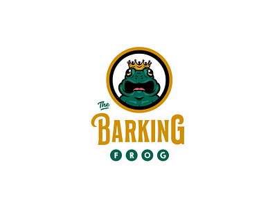 Barking Frog Logo ai brand and identity branding character design design icon illustration logo typography vector