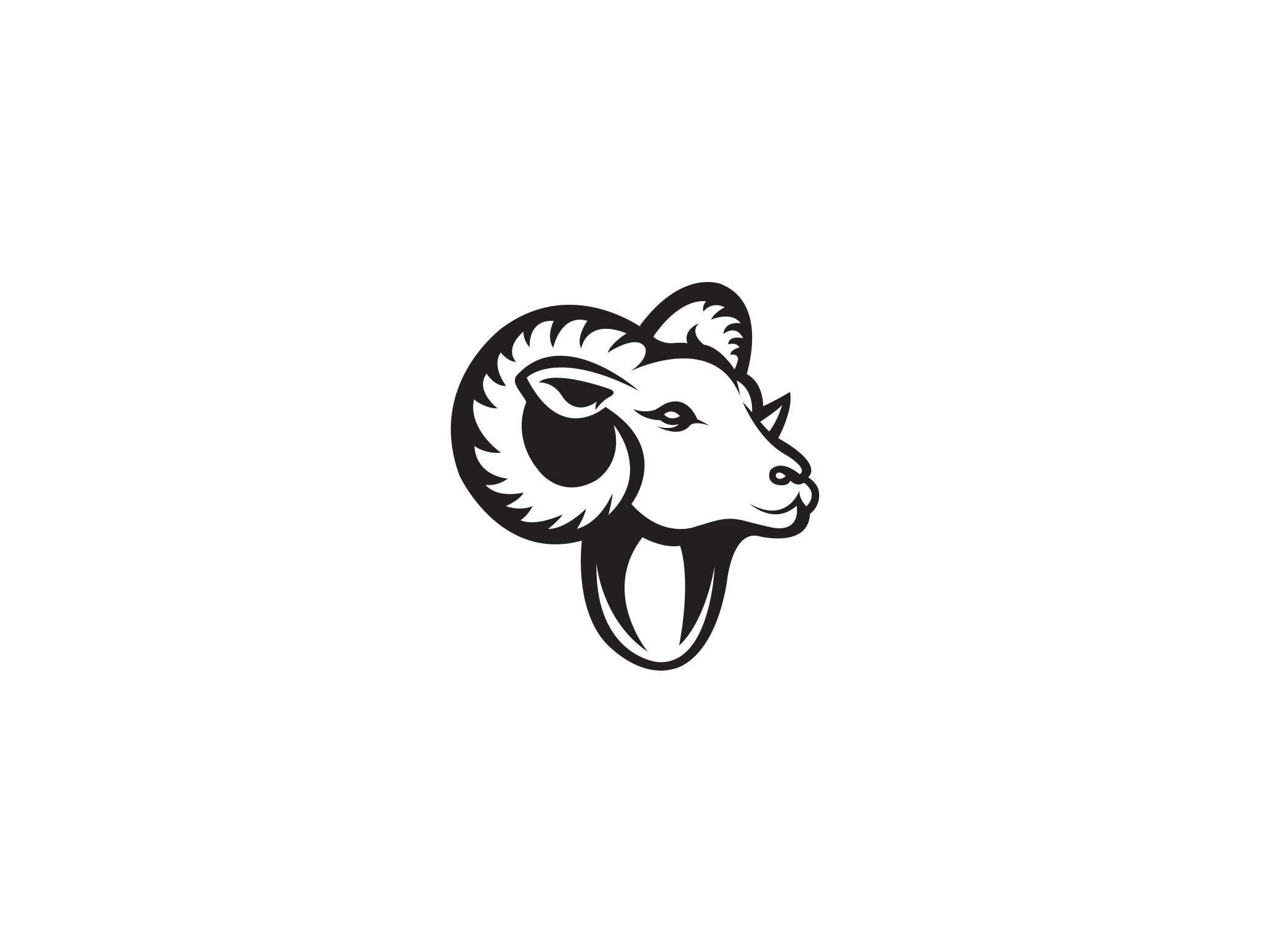 ram head clipart black and white