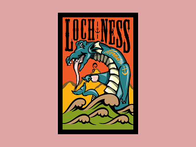 Lochness Monster Illustration ai character design design illustration typography vector