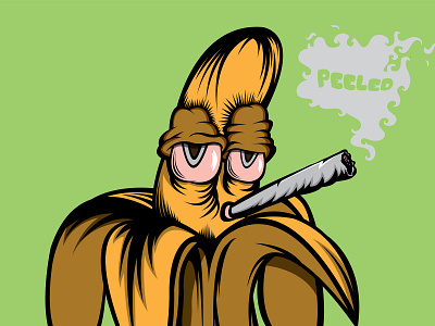 Smokin' Banana Illustration ai design drawing illustration vector