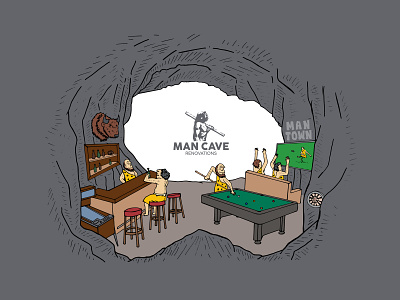 Mancave Illustration ai branding character design design drawing illustration logo typography vector