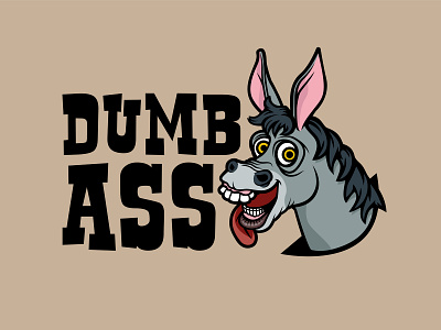 Dumb Ass Donkey Logo ai brand and identity branding character design design drawing icon illustration logo typography vector