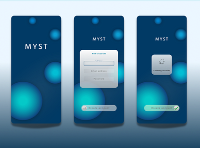Myst - Account creation account blue futuristic mobile planets register solar syste ui