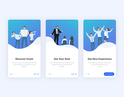 User On Board Event App illustration ios mobile app mobile app design mobile design product design ui uiux ux vector