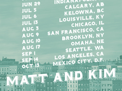 Matt and Kim Tour Poster and band concert kim matt poster tour