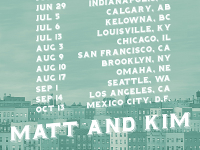 Matt and Kim Tour Poster