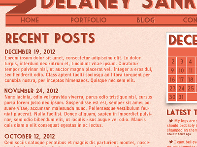 Personal Website layout personal pink retro website