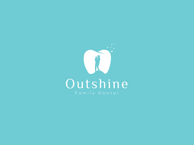 Outshine dental care dental clinic dental family dental logo design identity logo typography