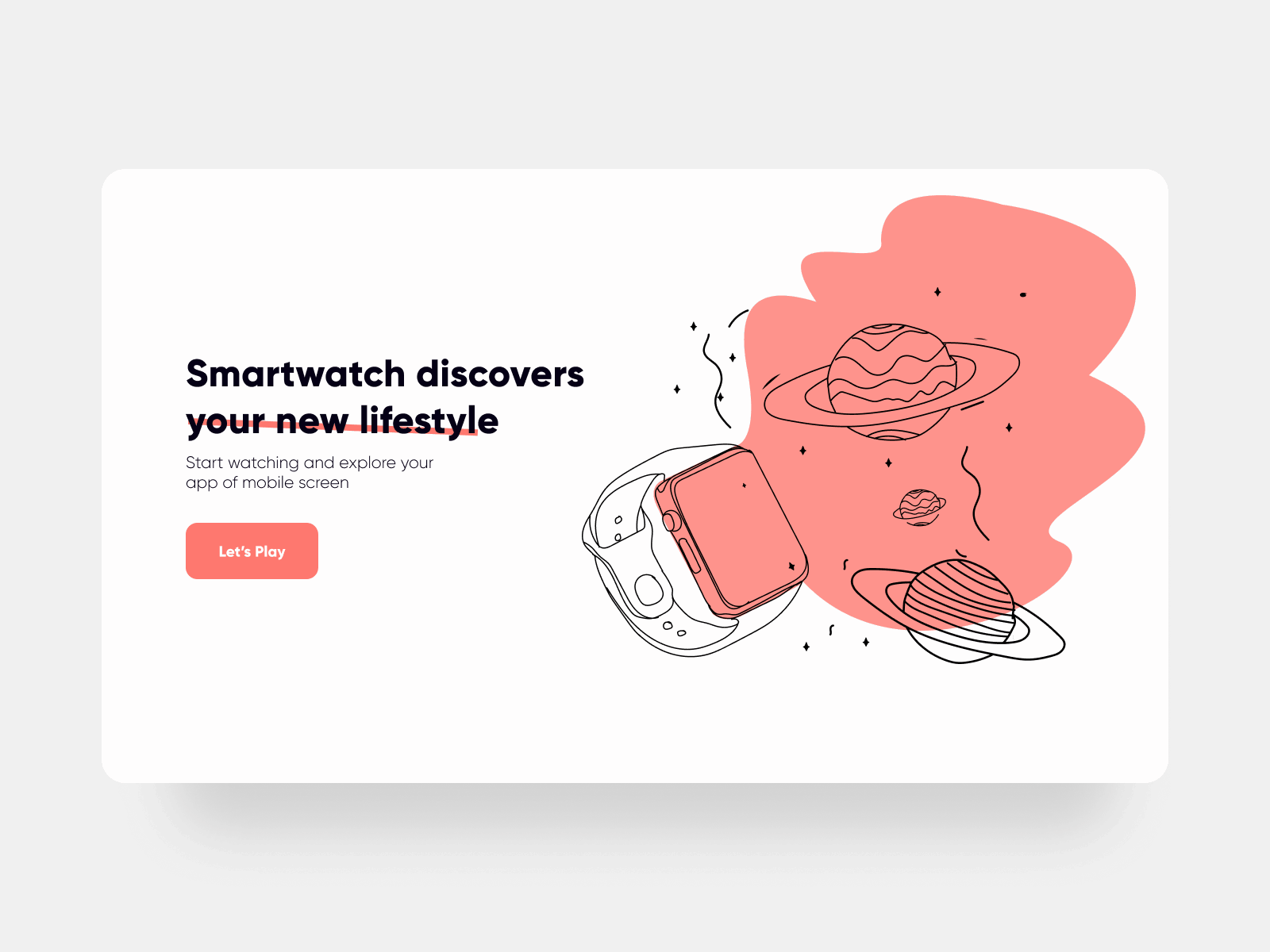 Landing Page Exploration - Smart Watch design hero images illustration smart watch ui design