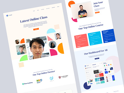 Online Class Landing Page Design design hero omage landing page online class online landing page design ui design web page desing