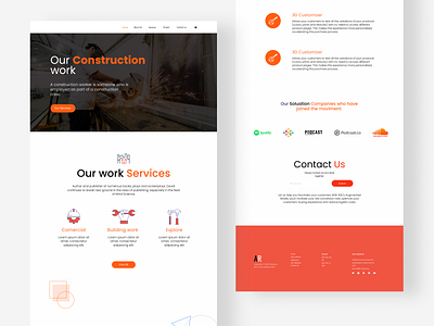 Construction Landing Page Design constration design landing page design ui web design