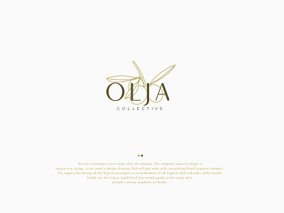 OLJA-1 brand branding corporate branding cosmetic identity illustration logo olive branch olive oil oliver typography