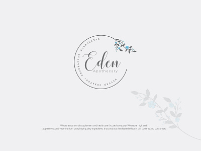 Logo : Eden-1 brand corporate branding cosmetic cosmetic packaging design identity illustration logo nutritional supplements typography vector