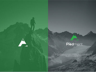 Piedmont (Concept: Mountain+Landscaping) branding design hill icon identity illustration landscape logo mountain typography