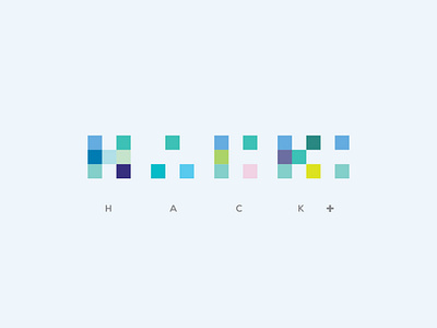 H A C K + (Concept H + + = H+) branding logo