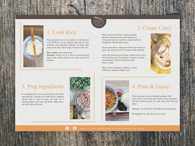 Recipe Card Design (Takeout Kit- Back Page) a4 flyer branding corporate branding design food and drink recipe card
