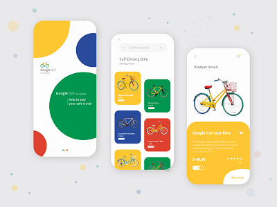Google Self-Driving Bike App app bycicle bycicle app design travel