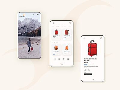 Fastrack Bag Pack App app design travel agency travel app traveling travelling ui ux