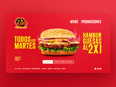 Las Alitas Website 2017 burger food functional tasty ui ux website
