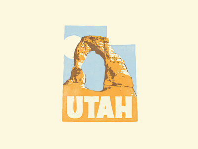 Utah arch arches archie arch illustration national park simple texture vector vintage