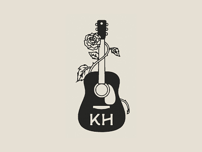 Every Rose band cool design guitar illustration monoline simple singer tattoo texture vector