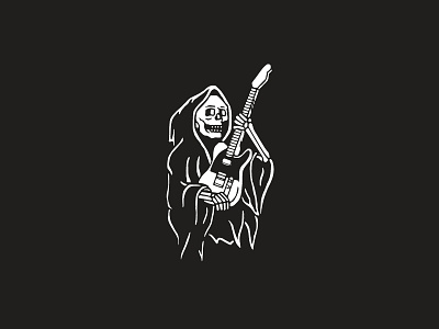 Tele Skelly design guitar illustration monoline shred simple skeleton vector