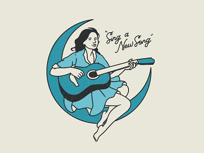 Sing a New Song design illustration logo monoline simple vector