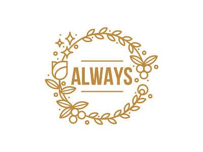 Always always flowers monoline wedding