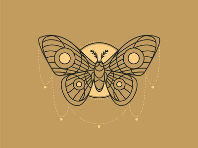 Mystical Party Moth monoline moth night party shapes vector