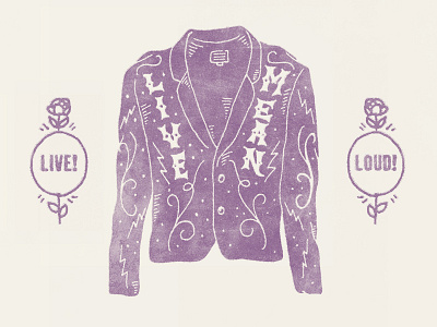 Nudie country jacket not prince poster purple roses texture