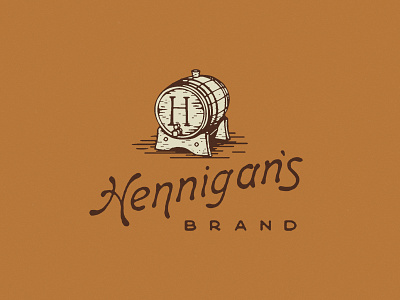 Hennigan's booze design illustration label logo monoline scotch simple type vector whiskey