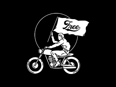 As the Wind Blows bike free freedom hand illustration moto motorcycle vector