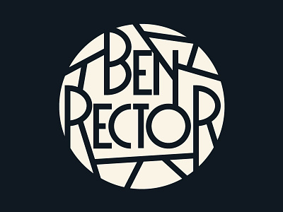BR circular custom type logo typography vector